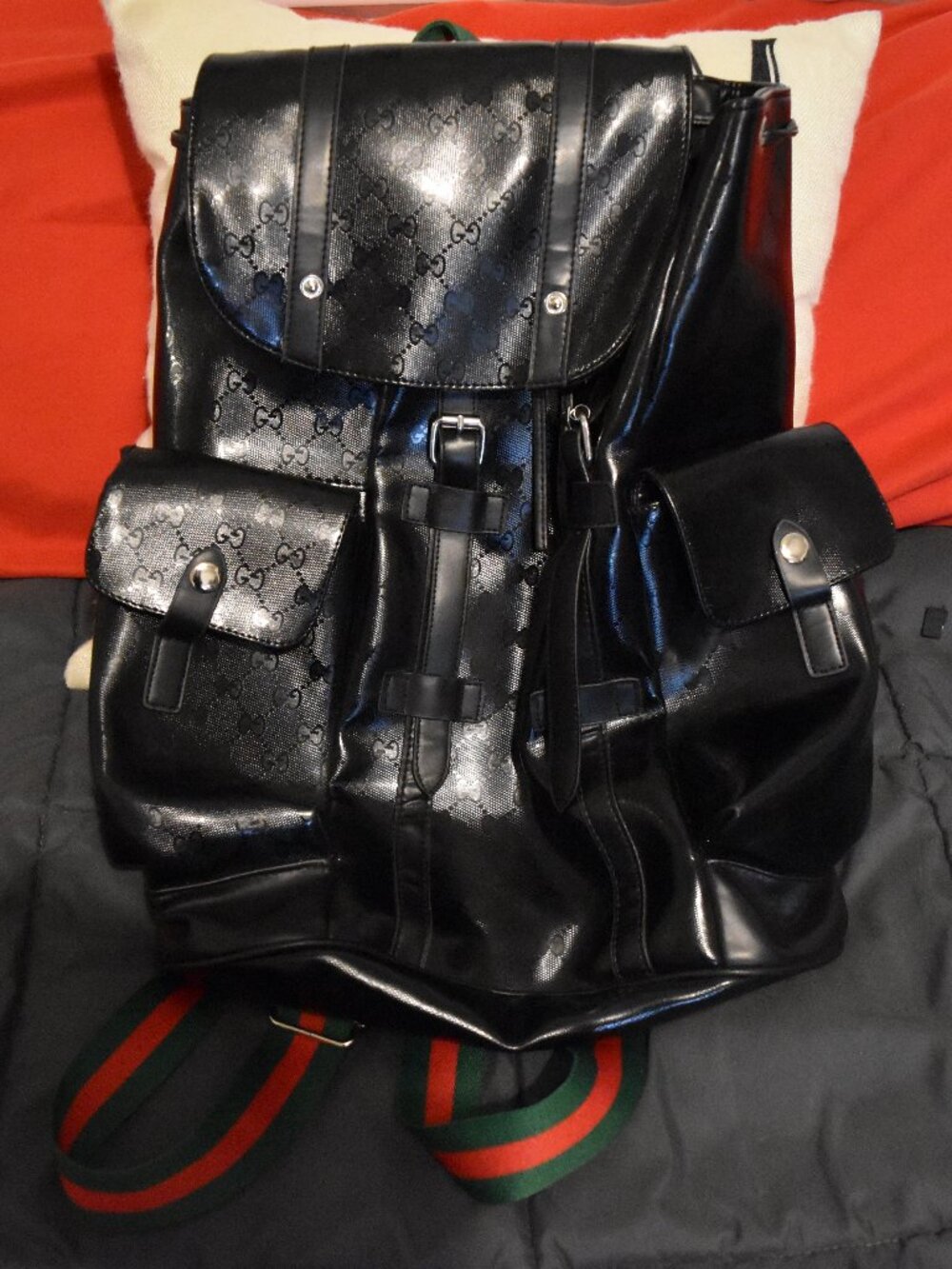 Gucci Monogram Web Stripe Backpack - Unisex